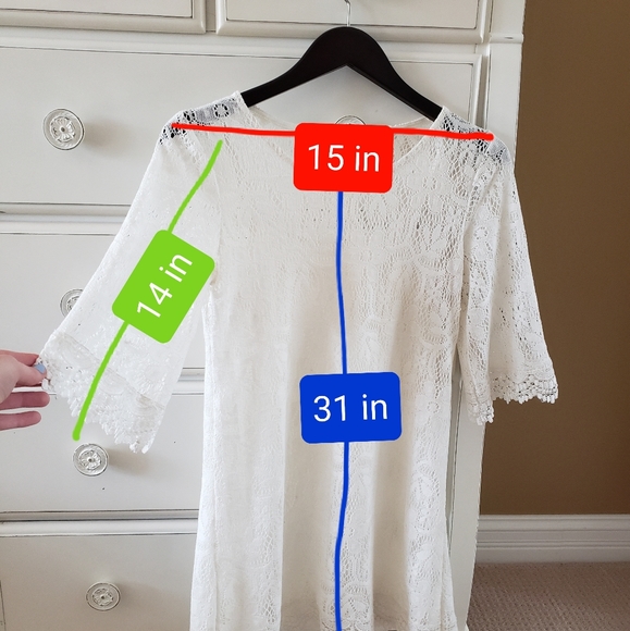 Divide H&M White Lace Dress (With Half Sleeves) - Picture 6 of 6